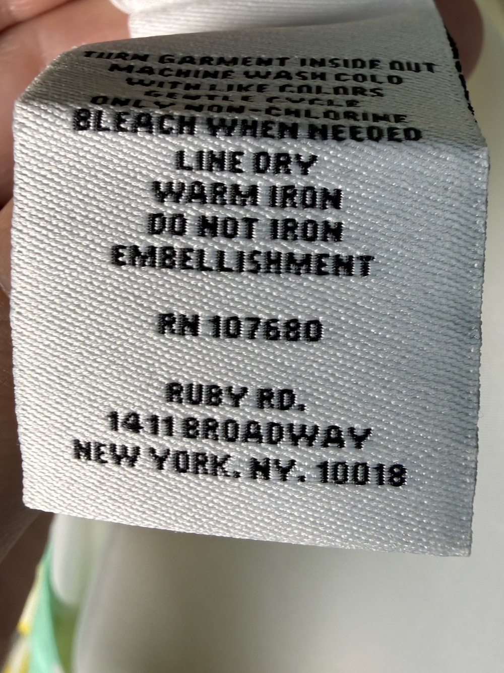 NWT Ruby Rd Yellow Watercolor Floral Beaded Linen Shift Dress Summer Resort Sz 8 - Picture 8 of 8